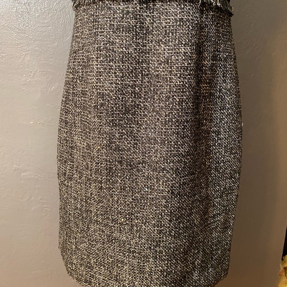 J Crew Sparkle Tweed sheath dress velvet frayed - Picture 8 of 16